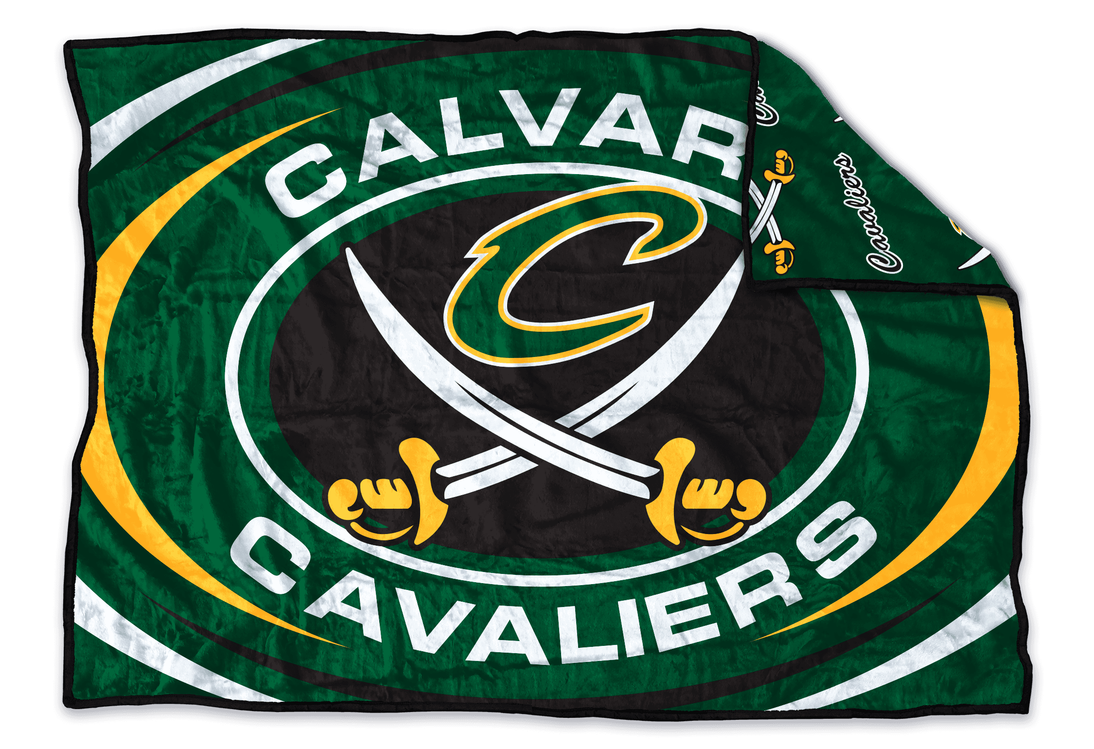 Calvary Baptist Academy Cavaliers custom mascot blanket design from the 2023 campaign