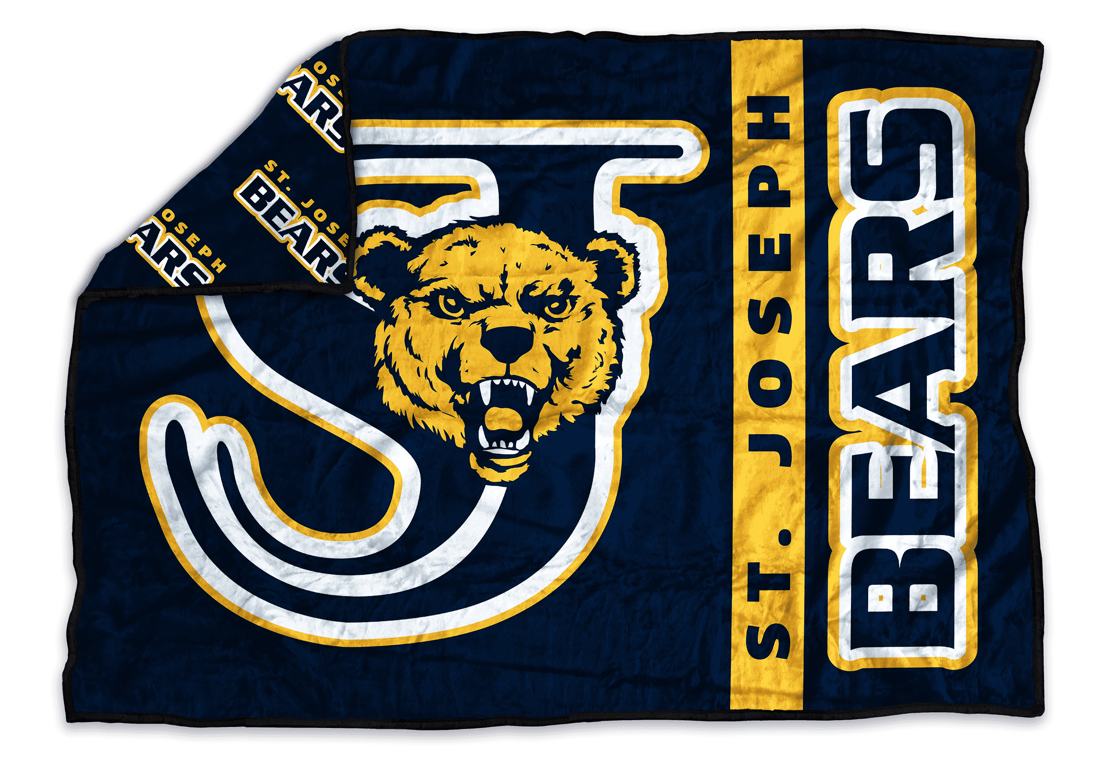 St. Joseph Bears custom mascot blanket from the 2019 campaign that moved 434 pieces in 6 days